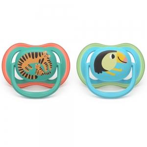 Philips AVENT 2 Chupetas Ultra Air - 6-18M - Decorada - Menino