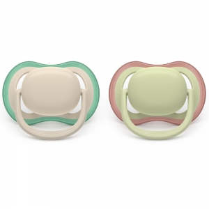 Philips AVENT 2 Chupetas Ultra Air - 6-18M - Lisa - Neutra
