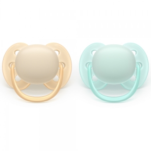 Philips AVENT 2 Chupetas Ultra Soft - 0-6M - Lisa - Neutra