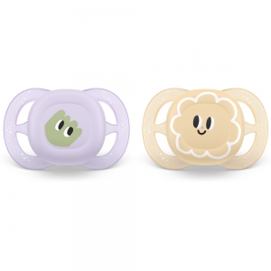 Philips AVENT 2 Chupetas Ultra Start, 0-2M - Deco - Lilas e Amarelo