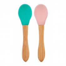 Minikoioi Set de 2 colheres, Verde e Rosa