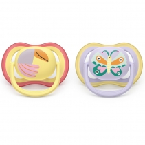 Philips AVENT 2 Chupetas Ultra Air - 0-6M - Decorada - Menina
