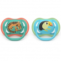 Philips AVENT 2 Chupetas Ultra Air - 6-18M - Decorada - Menino