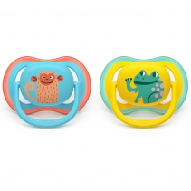 Philips AVENT 2 Chupetas Ultra Air - 18M+ - Decorada - Menino