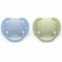 Philips AVENT 2 Chupetas Ultra Soft - 0-6M - Lisa - Menino