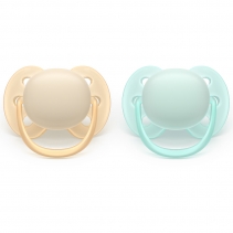 Philips AVENT 2 Chupetas Ultra Soft - 0-6M - Lisa - Neutra