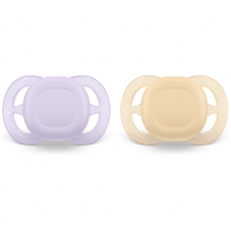 Philips AVENT 2 Chupetas Ultra Start, 0-2M - Lisa - Lilas e Amarelo