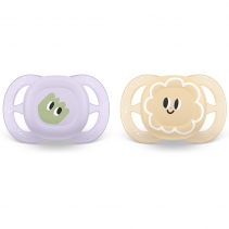 Philips AVENT 2 Chupetas Ultra Start, 0-2M - Deco - Lilas e Amarelo