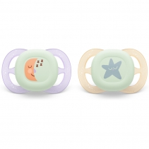 Philips AVENT 2 Chupetas Ultra Start, 0-2M - NT - Lilas e Amarelo